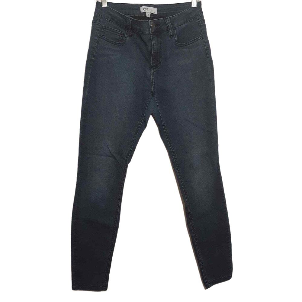 Cello womens jeans 7x28 dark blue skinny leg stretch denim leggings jeggings
